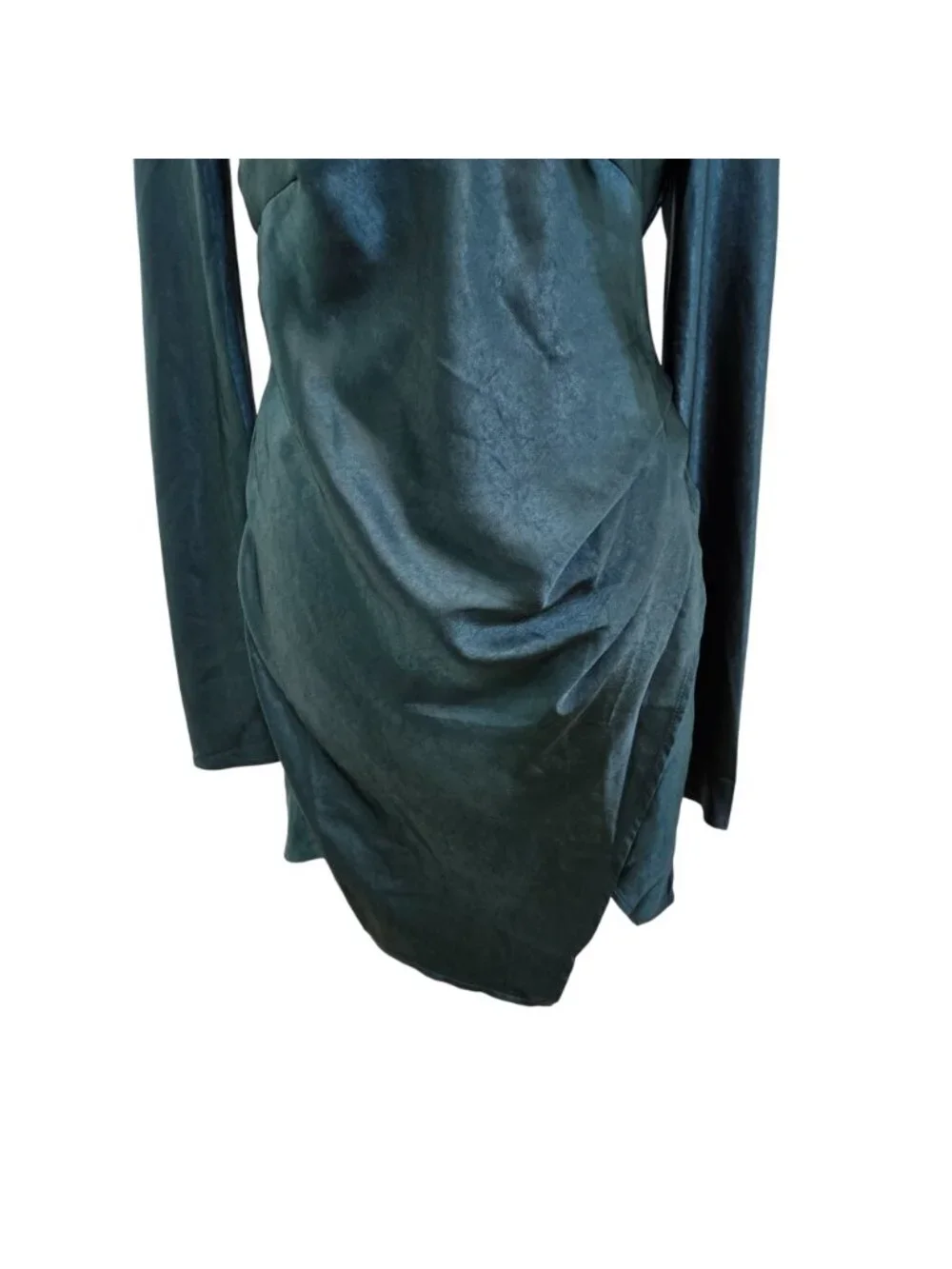 Saints + Secrets Satin Open Back Asymmetrical Hem Mini Dress Size Small